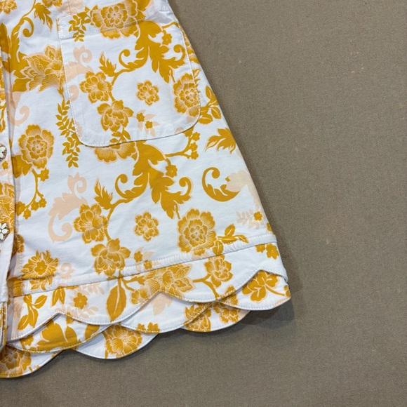 Maeve by Anthropologie Scalloped V-neck Halter Button Down Mini Dress Size 2 NWT - Picture 3 of 16